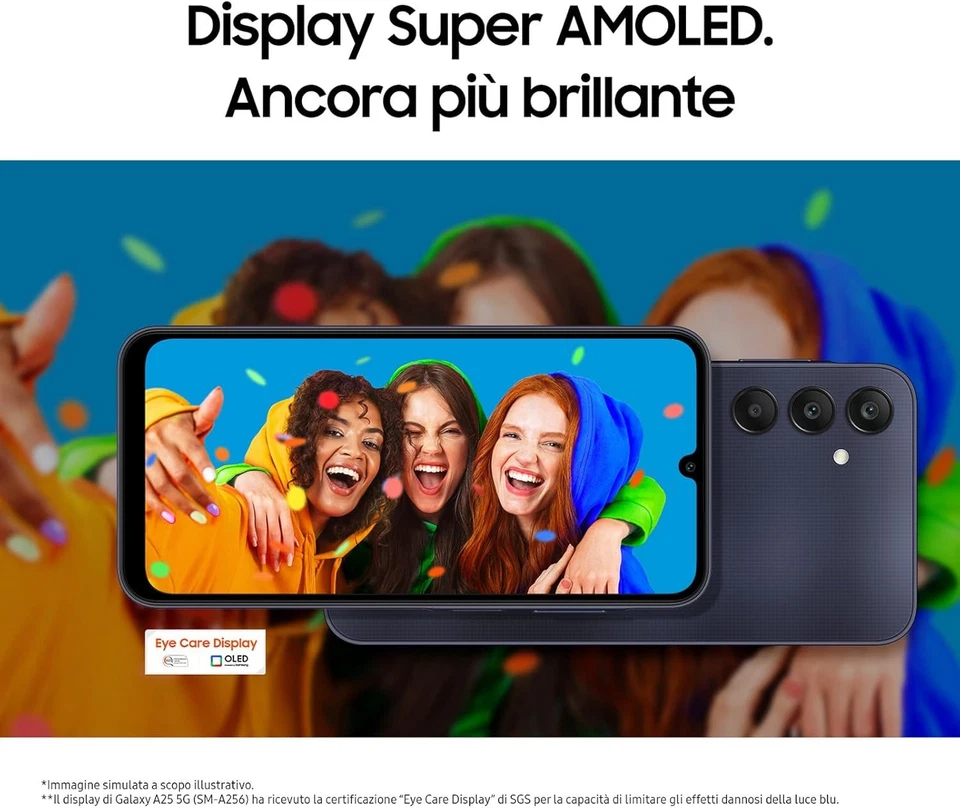 SMARTPHONE SAMSUNG GALAXY A25 5G DUAL SIM GIALLO 128GB 6GB RAM 6.5" 50MPX TIM - Immagine 4 di 4