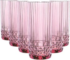 America '20s 16.625 oz. Cooler Glasses, Lilac Rose, Set of 6