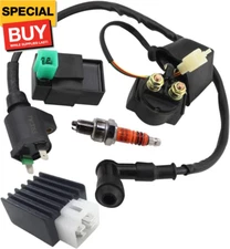 Ignition Coil Solenoid Relay Voltage Regulator 5-PIN CDI Box Spark Plug for 50cc