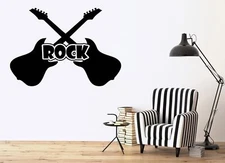 Wall Vinyl music rock and roll guitar instrument Sticker Decal (n501)