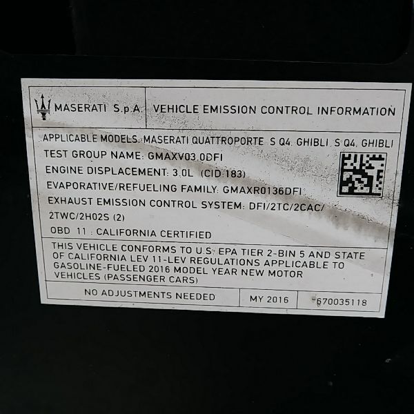 2014 2015 2016 Maserati Ghibli left muffler