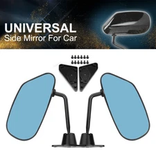 2Pcs Black Vintage Car Racing Rearview Side Wing Mirrors Universal Left＋Right