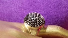 Rich Genuine Dark Black Pave Setting 1.90CT Onyx Women's Large Dome Fashion Ring