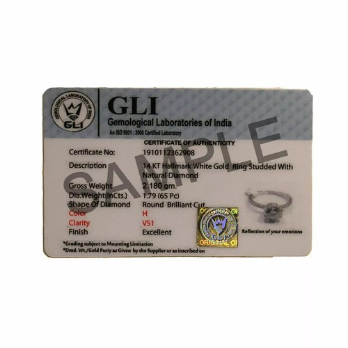 Anello di fidanzamento coppia fascia taglio tondo 0,49 carati diamante natura... - Foto 10 di 14