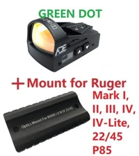 ADE RD3-012G GREEN Dot Sight + Ruger Mark I,II,III,IV,Lite,1,2,3,4,22/45 pistol