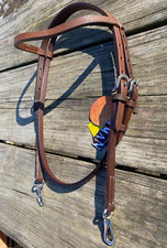 Showman Western training headstall w/snap ends, American leather