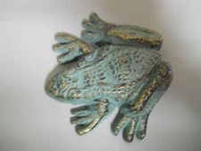 Lot of 2 Cast Iron GREEN FROGS Garden Statue FROG Pool Pond Lake Home Decor TOAD