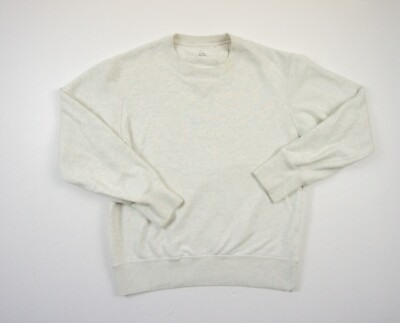 Uniqlo Sweatshirt Mens Medium Gray Crewneck Sweater Pullover Adult Casual FLAW**