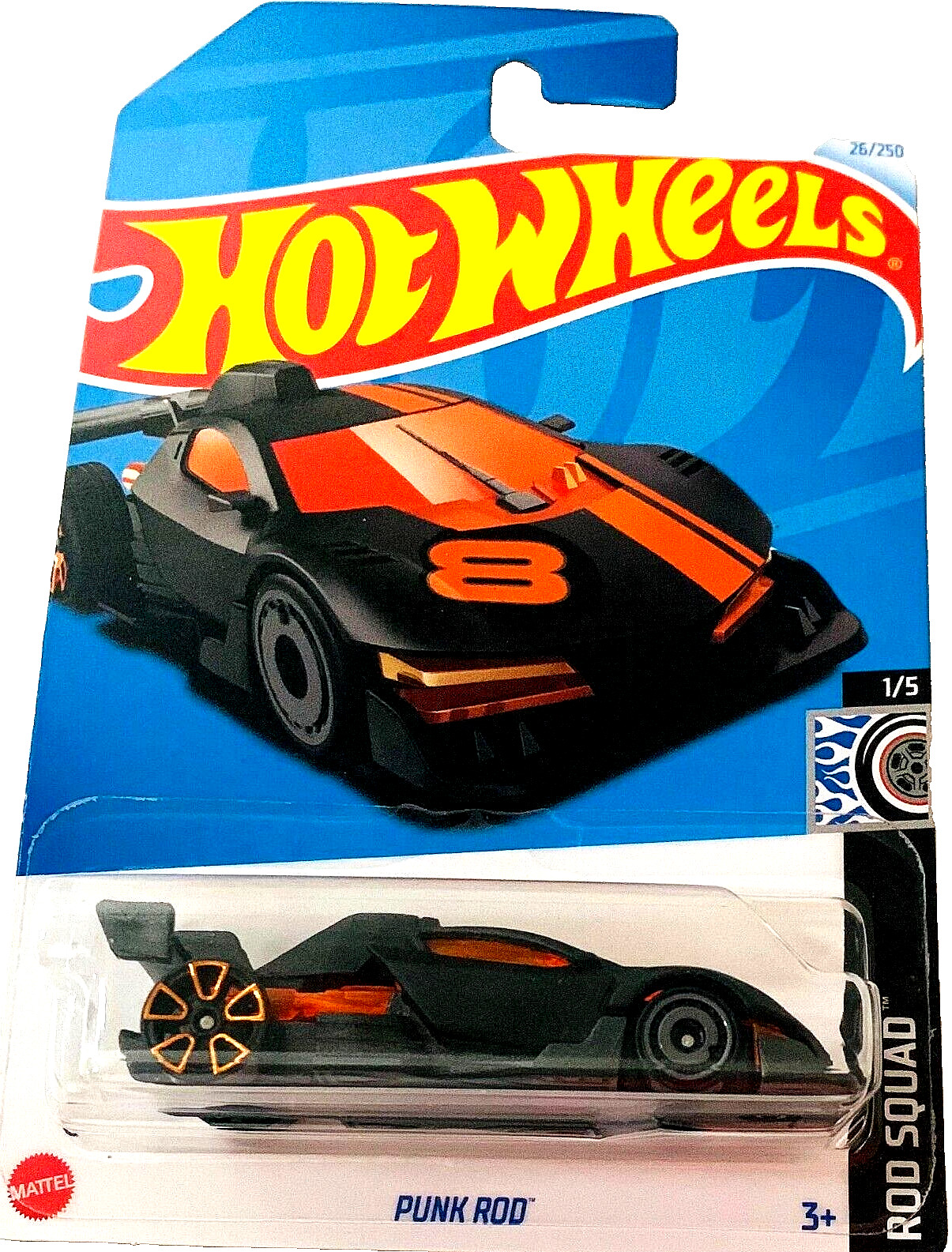 HOT WHEELS 2024 PUNK ROD MATTE BLACK  HRY48 ROD SQUAD 26/250 CORVETTE C8.R BODY