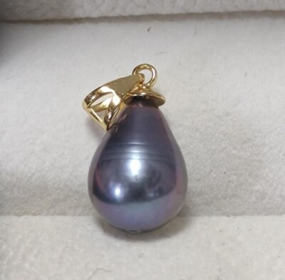 #ad #ad Stunning AAA 10 12mm Baroque Black South Sea Pearl Pendant 14k gold pendants $24.99