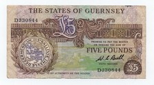 GUERNSEY 5 POUNDS 1980 - 1989 PICK 49A LOOK SCANS