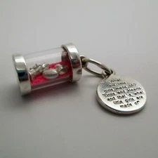 STERLING SILVER What are Little Girls Made of? CHARM Baby Shower Gift PENDANT