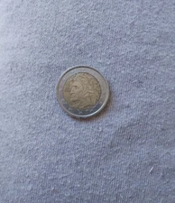 Italy 2 euro coin - mint error - misaligned off centre strike - rare - "R"