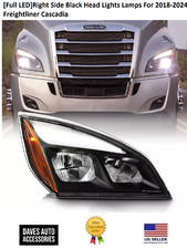[full Led]right Side Black Head Lights Lamps For 2018-2024 Freightliner Cascadia