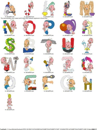 10 DIFFERENT CHARACTER ALPHABET SETS EMBROIDERY MACHINE DESIGNS PES USB - Picture 7 of 11