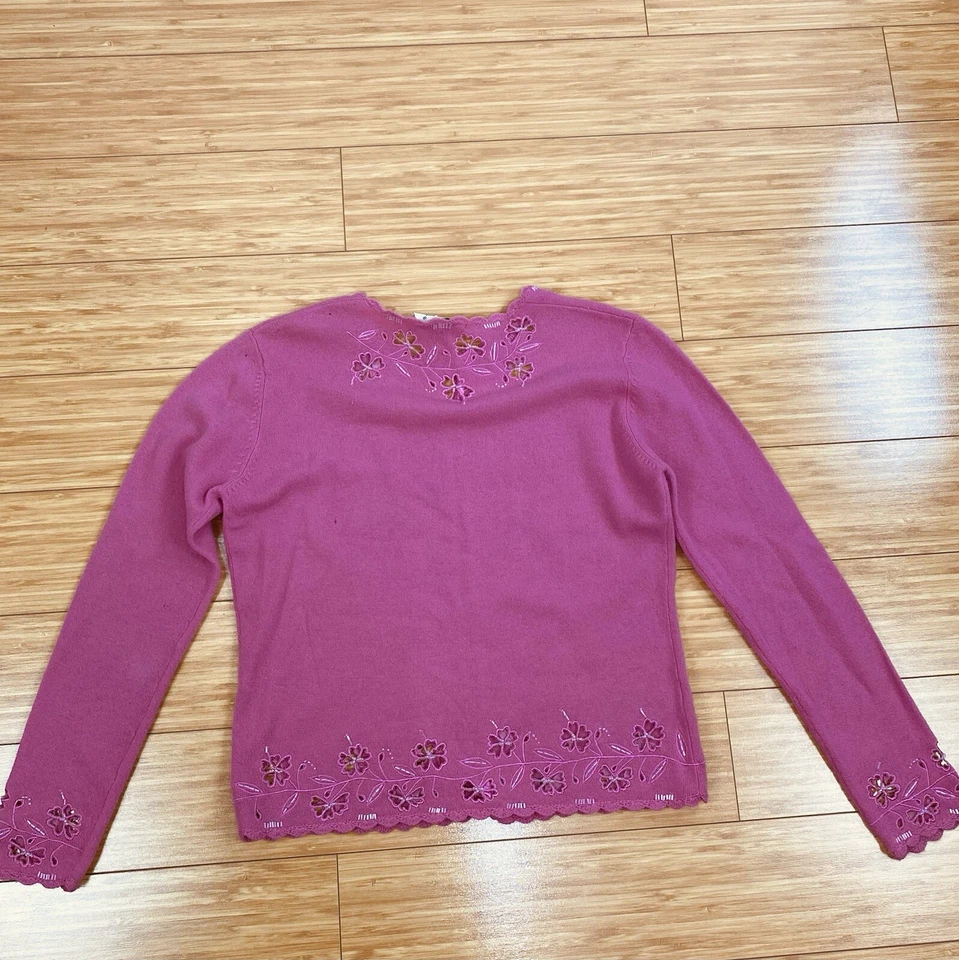 Papillion 90s Y2K Cardigan & tank Pink Size Medium Lambswool - Image 4 of 4