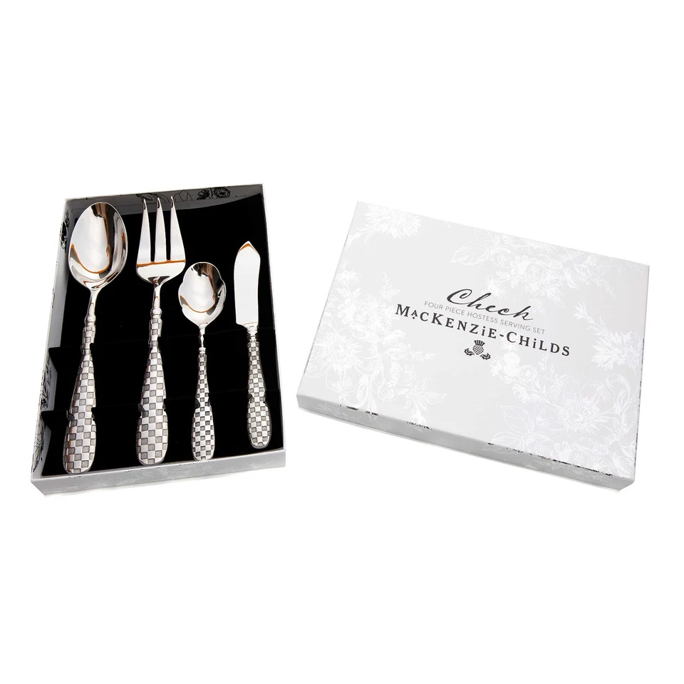 Brand New Mackenzie Childs Check Hostess Serving Set - Image 2 of 3