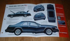 1990 Lincoln Mark Vii Lsc Original Imp Brochure Specs Info 90 91 92 1984-1992