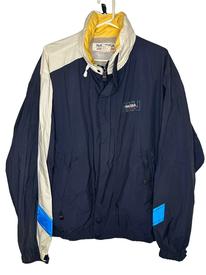Chaqueta cortavientos vintage Nautica Competition vela bloque de color talla XL Foto 2 de 4