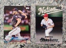 Topps Parallel Steven Strasburg Lot (2) - 2018 rainbow foil, 2017 SC black