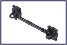 8" Black Antique Cast Cabin Hook - Door Window Shutter Holder Hold Back Open