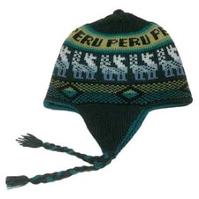 New Peru Peruvian Alpaca Trendy Handmade Soft Knit Reversible Chullo Beanie Hat