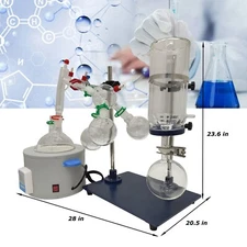 2000ml Lab Glassware Distillation Apparatus Condenser Distillation Distiller