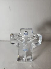The Glass Gallery Standing Optical Crucifix Jesus Glass Cross Decoration