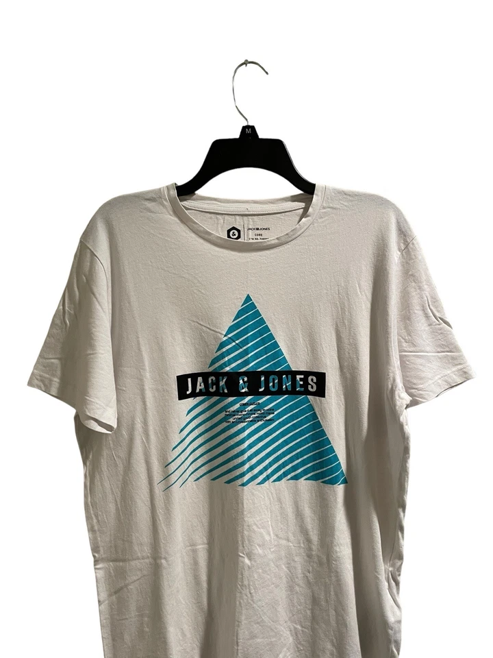 Camiseta Jack Jones Create Culture Blanca 100% Algodón Hombre’s L Excelente Estado Foto 3 de 4