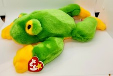 Vintage 14" Ty Beanie Buddy Yellow Green Smoochy the Frog 1998