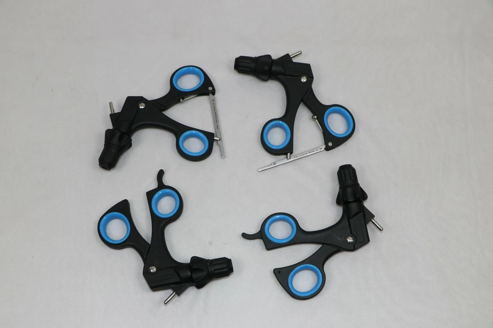 Juego de 4 pinzas de tijera disectoras disectoras laparoscópicas trinquete y mango normal Foto 3 de 4