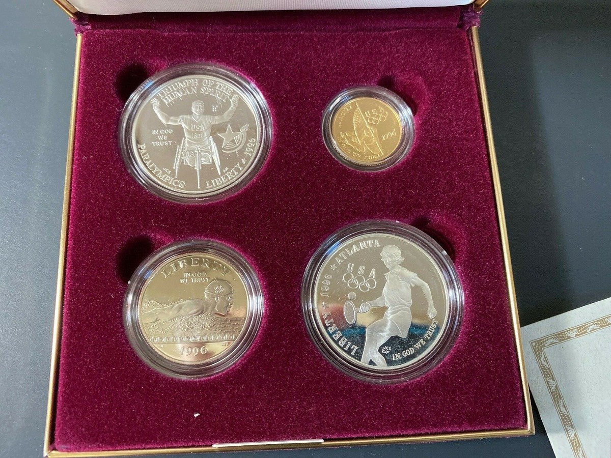 1996 Atlanta Olympic Games 4 coin set U.S. Mint Gold/Silver