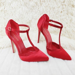 red t strap heels
