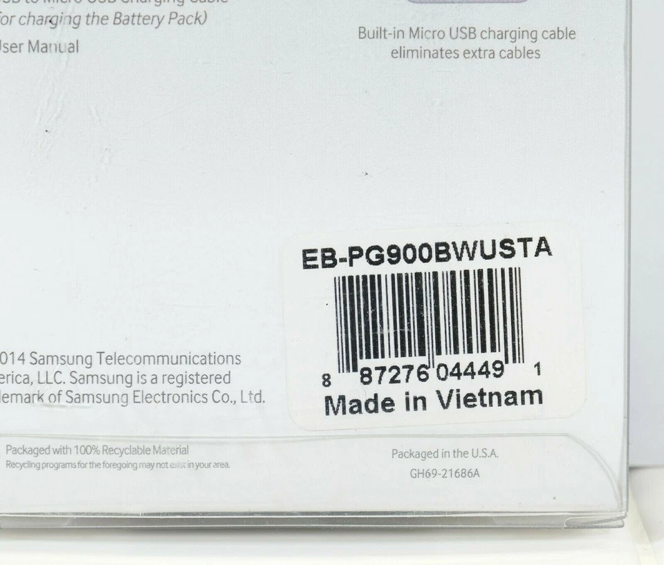 Nueva Batería Portátil Samsung Galaxy BP6000 6000mAh Capacidad EB-PG900BWUSTA Foto 3 de 4