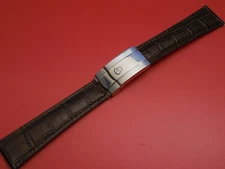 ROLEX SOLID STEEL DEPLOYMENT CLASP BUCKLE BAND BRACELET 20MM CROCO STRAP