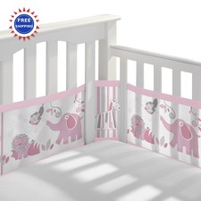 Breathable Mesh Liner for Full Size Cribs 3mm Safari Fun Girl BreathableBaby
