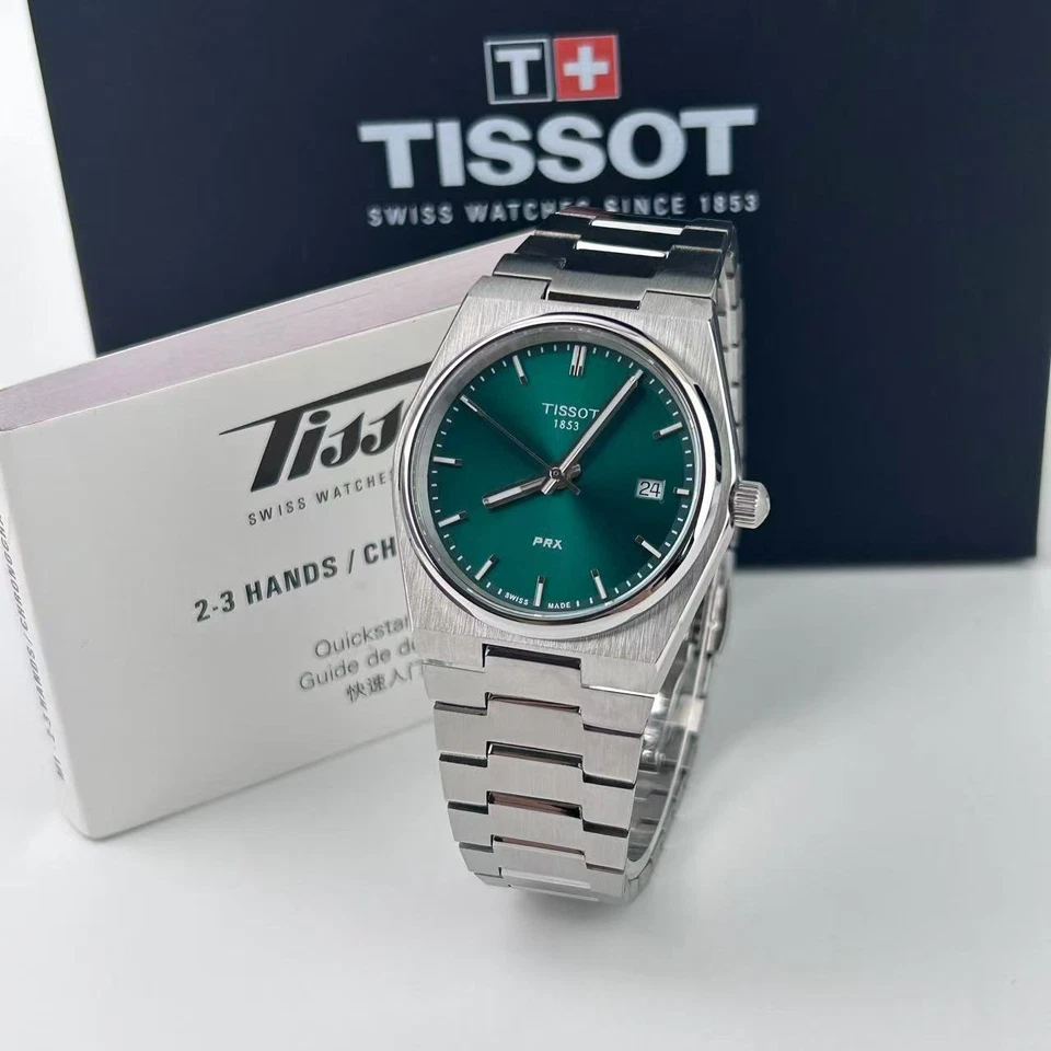 Новый Tissot PRX зеленый циферблат мужские женские кварцевые часы 35 мм---T137.210.11.081.00 - Изображение 2 из 4