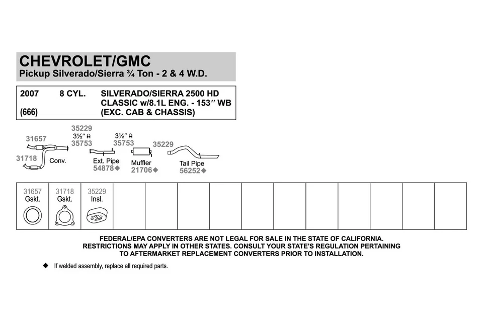 For Chevy Silverado 3500 HD 07-10 Exhaust Muffler Quiet-Flow Steel Round Foto 4 de 4