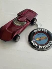 Vintage Hot Wheels ROSE RED Turbofire Redline w/ Collector Button!