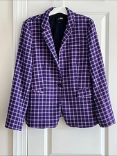 J.Crew Regent Blazer in Mott Plaid Royal Petunia Tailored Jacket