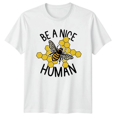 Be A Nice Human T-Shirt Bienenliebhaber Freundlichkeit Nachricht Geschenk für Sie und Ihn