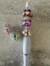 Fancy Custom Rhinestone Beads / 5 Pcs -  Mix Random Colors