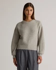 Quince Women 100% Yak Wool Pointelle Detail Relaxed Crew Gray S