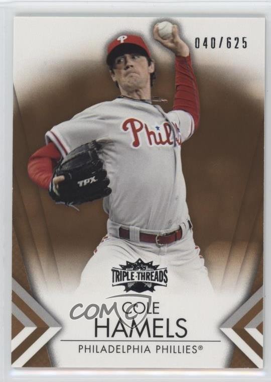 2012 Topps Triple Threads Sepia 40/625 Cole Hamels #75 1qg4