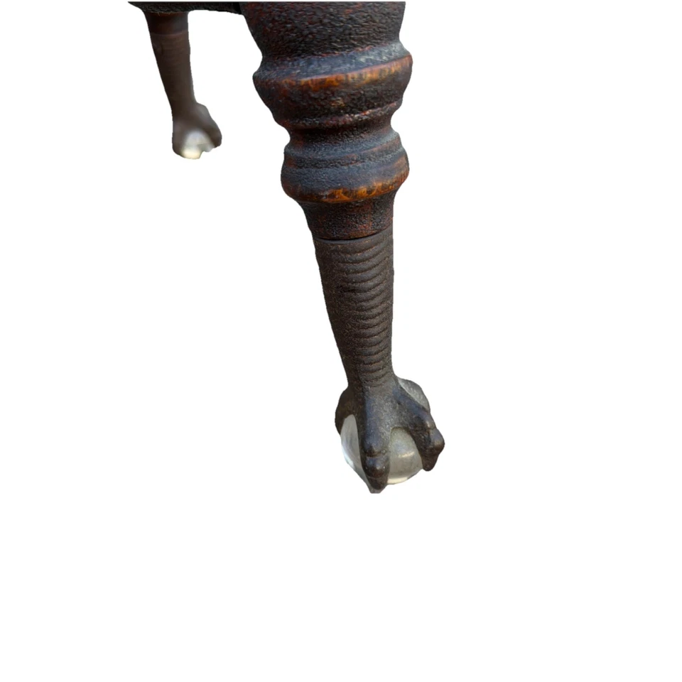 Antiguo Charles Parker Co. Taburete de piano con patas de bola de garra de vidrio/hierro Foto 2 de 4