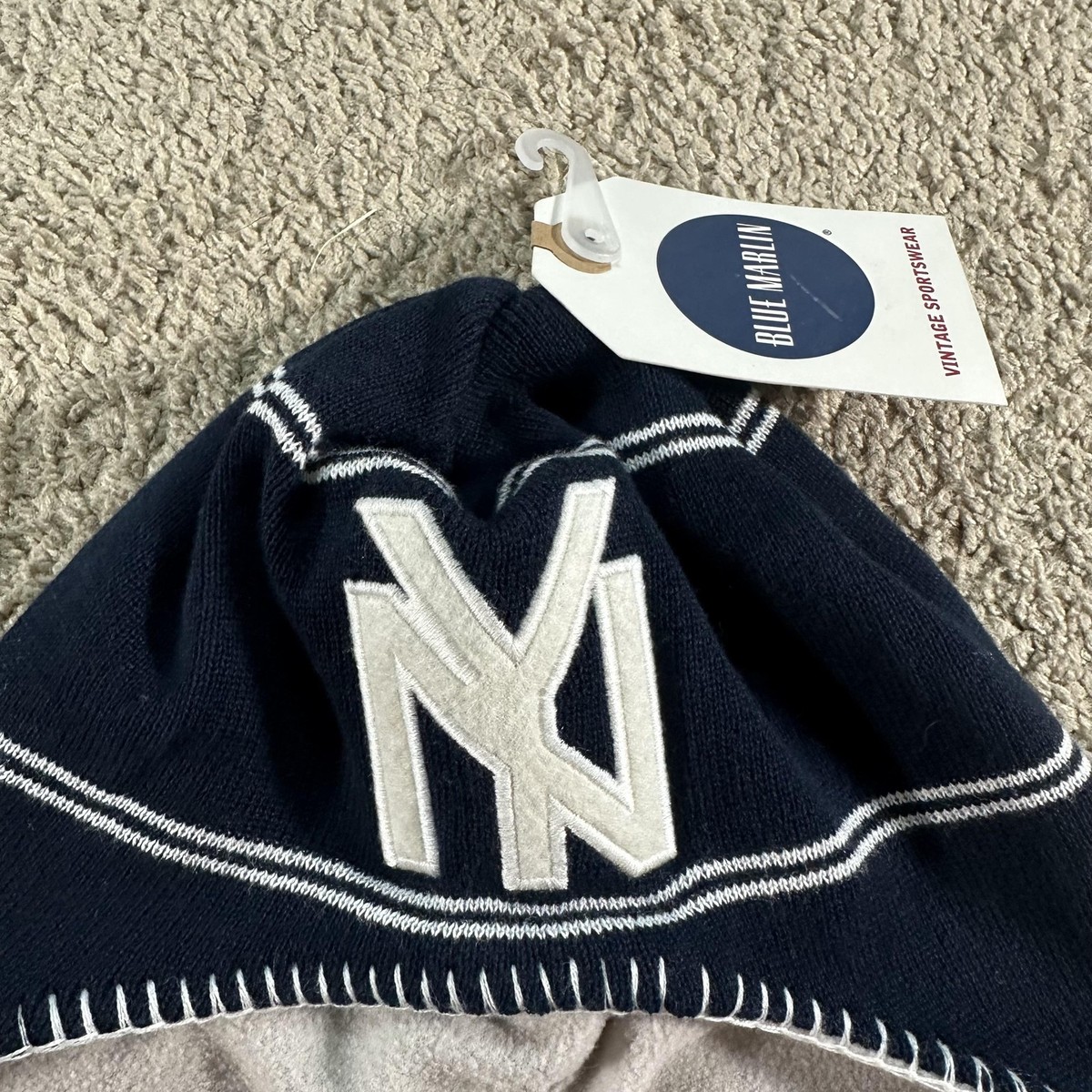 New York Black Yankees Hat Beanie Mens One Size Navy Negro Leagues