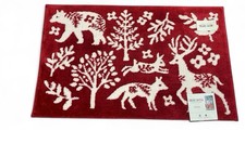 Martha Stewart Christmas Reindeer Bath Rug Red 20x32  Holiday Decor
