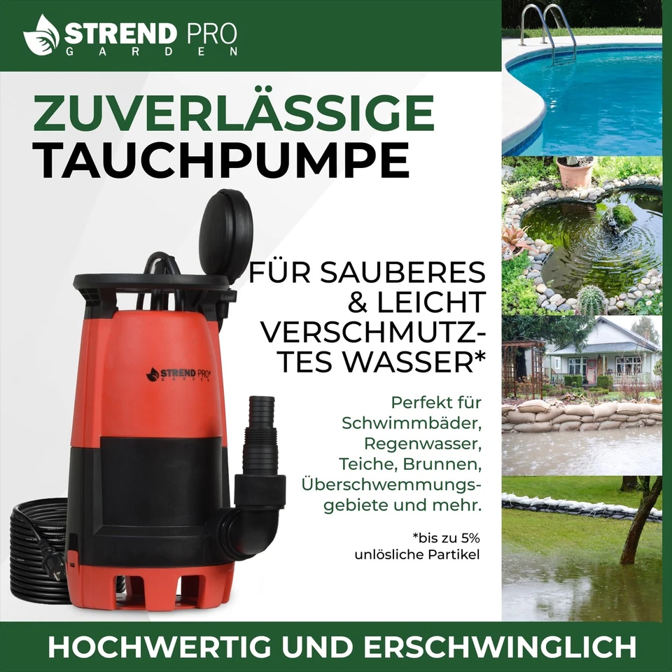 Tauchpumpe MC900E | FLACHSAUGEND ab 1mm | mit SCHWIMMERM | 900W, 18000 l/h | ... - Bild 2 von 4