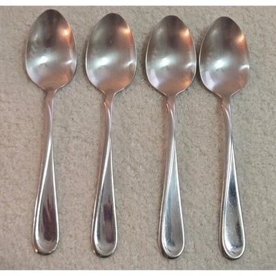 Set of 4 Flight Reliance Oneida Stainless Glossy 6 Inch Sugar Spoons Silverware