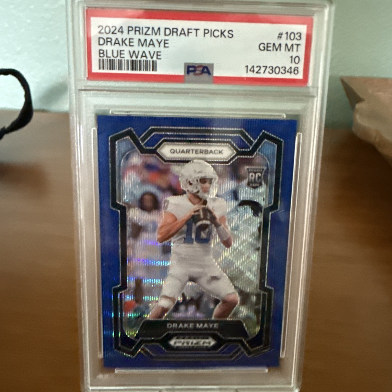 2024 Panini Prizm Draft Picks - Drake Maye #103 Blue Wave Prizm /249 (RC)